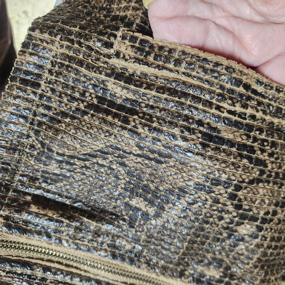 Ruby Red Faux Snakeskin Woman's Biker Jacket - Picture 9 of 9